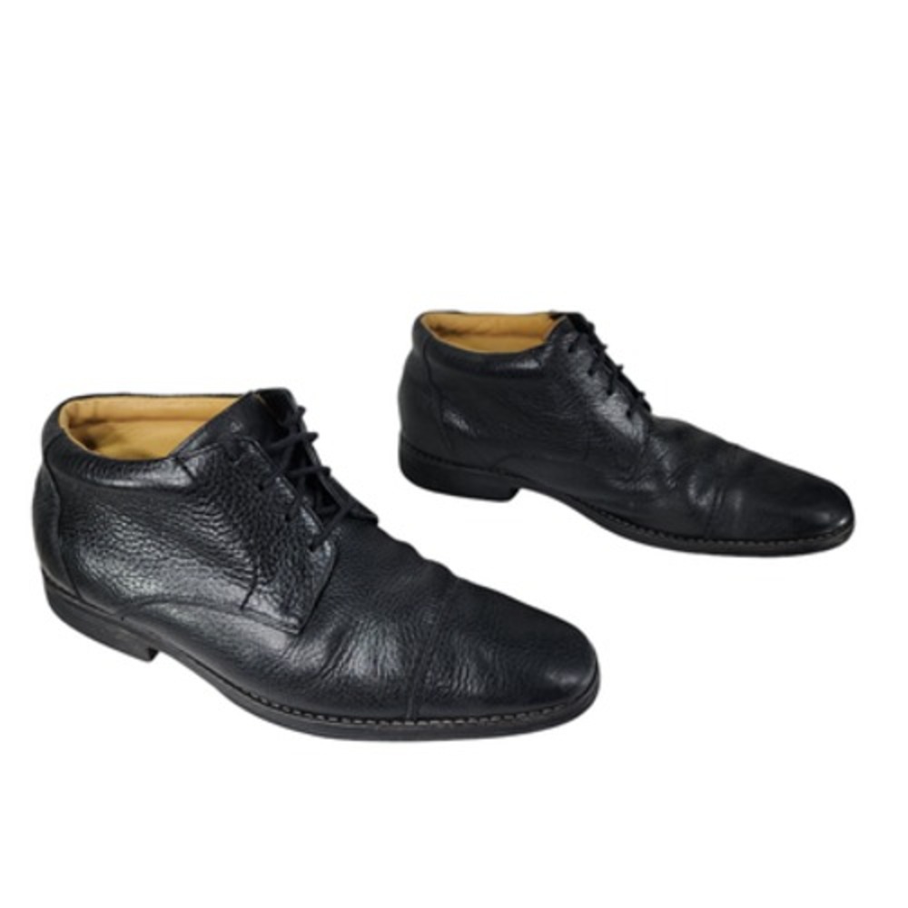 Sandro Moscoloni Ankle Boots 11D Mens Black Soft Pebbled Leather Gel Insole